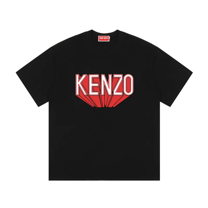 KENZO/Takada Kenzo men's Classic round neck cotton short-sleeved simple casual T-shirt for men Color: Black Apricot White Size: M L XL XXL Three standards included Style number: K 83